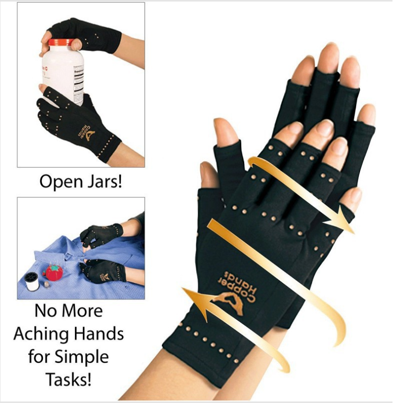 Copper Arthritis Gloves are designed to provide relief for those suffering from arthritis pain, up close