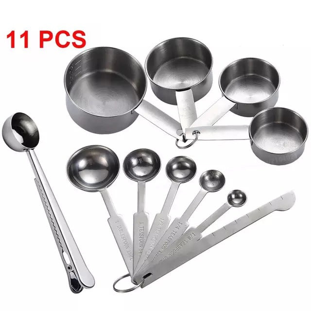 Stainless Steel Measuring Cup and Spoon Set