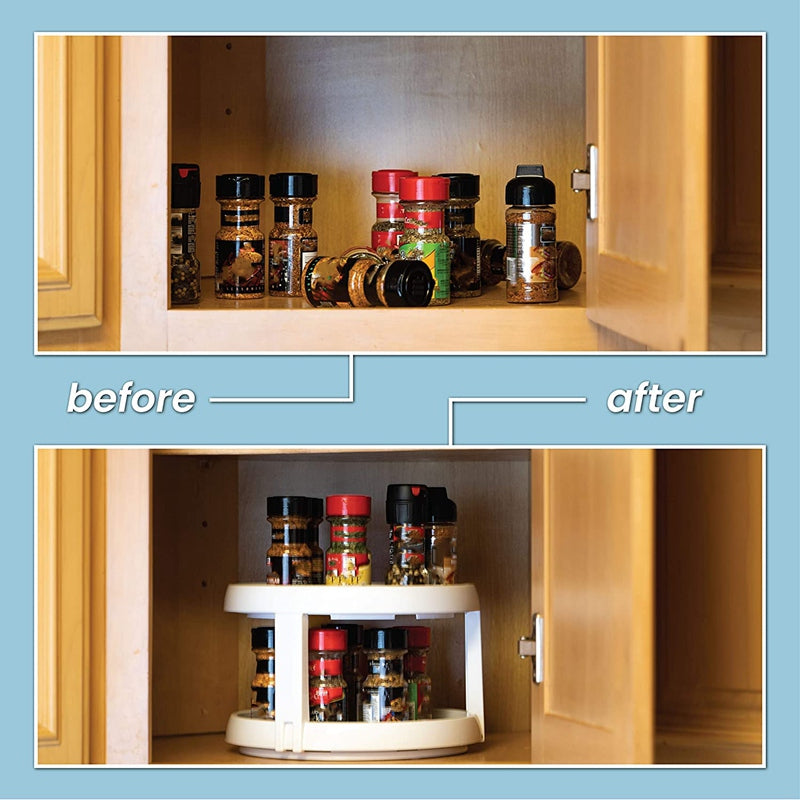 Arthritis Friendly - Multi Level Rotary Kitchen Spice Manager for Cabinets, Pantries, Bathrooms, Refrigerators