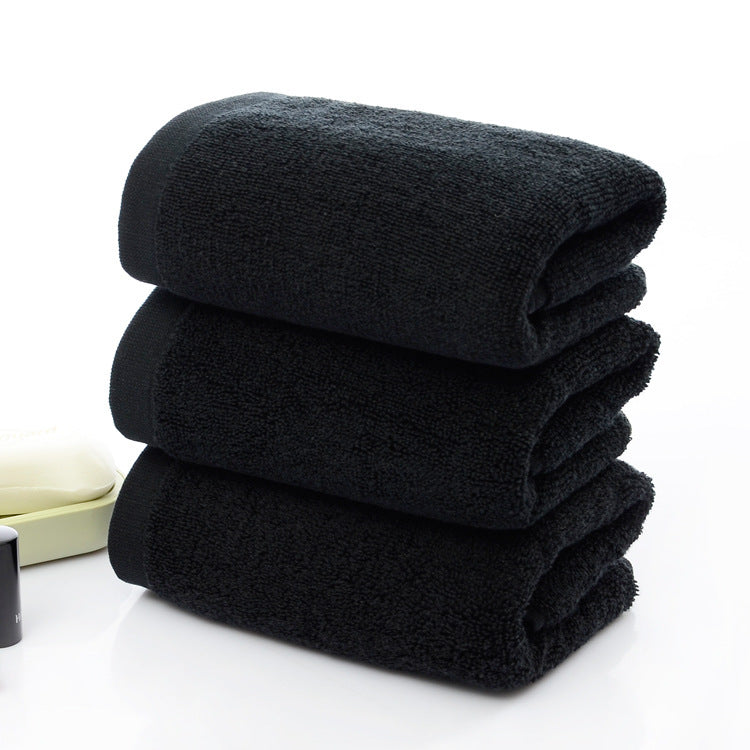 Joint pain and swelling? These black cotton towels with 21 strands offer a luxurious touch, close up