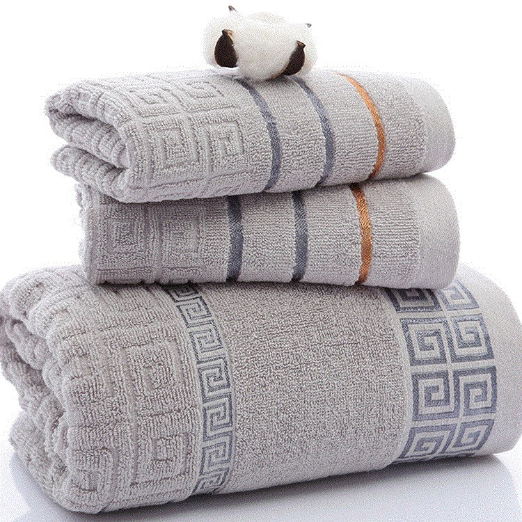 Ideal for those with arthritis, Three-Piece Cotton Towel Set features vibrant colors and elegant designs, close up