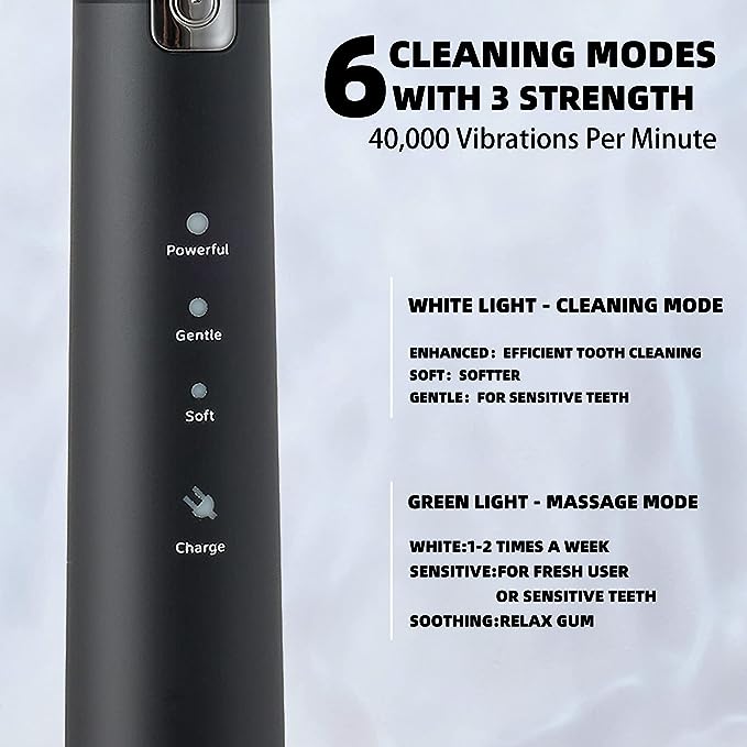 Adult 8 Brush Heads Electric Toothbrush