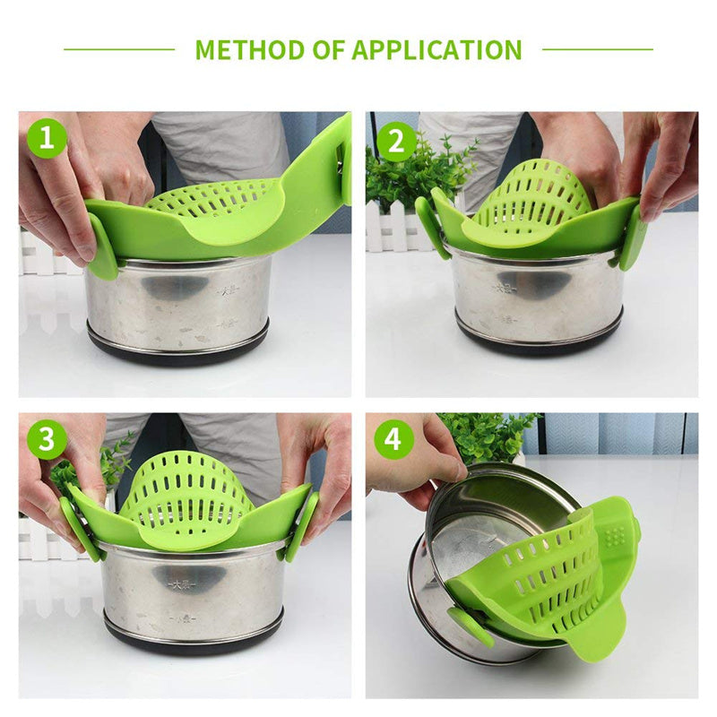 Kitchen Food Strainer for Pots, Pans, and Bowls